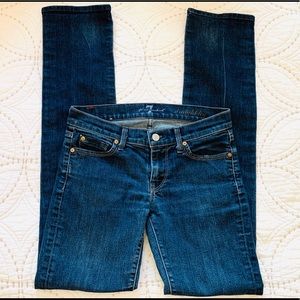 7 For All Mankind Straight Leg Blue Jeans Size 25
